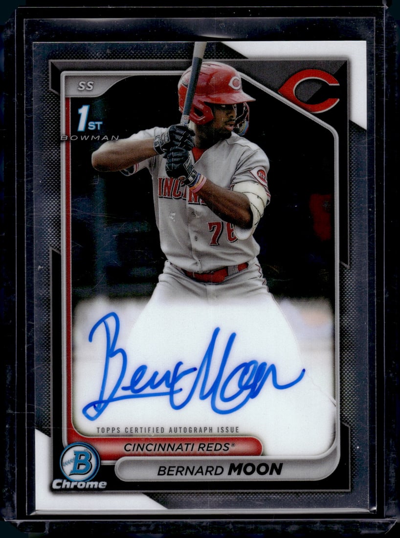 Bernard Moon 1st Bowman Auto 2024 Bowman Chrome #CPA-BMO Cincinnati Reds: Bowman Baseball MLB Trading & Sports Cards, Sports Cards for Sale Near Me, World Series & Hall of Fame Players, SP, SSP, Chrome, 1st Bowman, Auction Memorabilia Lots Sold On Line
