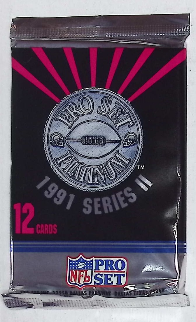 1991 Pro-Set PLATINUM SERIES 2 Football Retail Box Pack Football Cards Sports Cards: Pro-Set Vintage Football NFL Trading & Sports Cards, Old Sports Cards for Sale on Line, Super Bowl and Hall of Fame Players, Valuable Auction Lots for Sale On Line, Rookie Cards, Bo Jackson Super Bowl