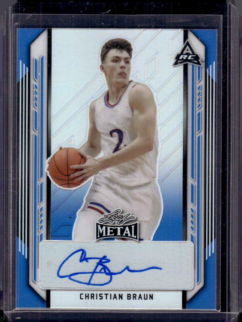 Christian Braun Rookie Auto /50 2022 Leaf Metal #BA-CB3 Kansas Jayhawks, Nuggets (1 of 2)