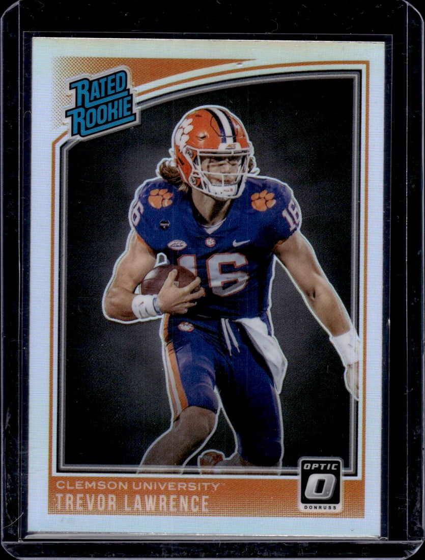 Trevor Lawrence Rookie Card Holo Prizm 2021 Chronicles Donruss Optic Draft Picks #201: Donruss Optic Football NLF Trading & Sports Cards, Sports Cards for Sale Near Me, Valuable Memorabilia Auction Lots Sold On Line, SP, SSP