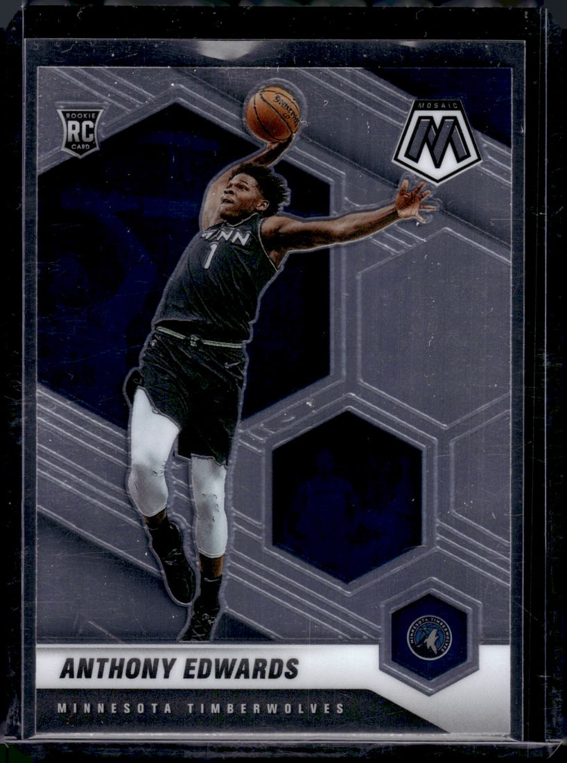 Anthony Edwards Rookie Card 2020-21 Mosaic #201 Minnesota Timberwolves: Panini Select, Prizm, Mosaic, Contenders, Revolution, Phoenix, NBA Hoops, Rookie NFL Sports Trading Cards, Silver, SP, SSP, Wave Prizms, Numbered Cards, Basketball sports Cards for Sale Near Me, NBA C