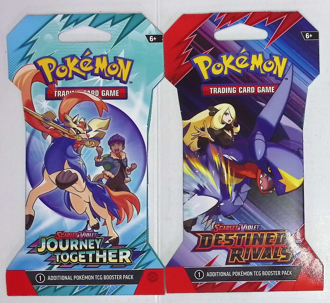 2 COUNT: 1 - 2025 Pokemon Destined Rivals Booster Pack & 1 - 2025 Journey Together Booster Pack: Pokemon Trading Card Game Cards, Charizard, Pikachu, Mewto, EX, Referse Holo, Holo Rare Cards, Secret Rare Cards, Full Art Cards, Evee, 3 Stars Ultra Rare Cards, Double Rare, Illustration Rare,