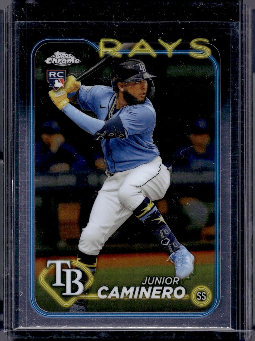 Junior Caminero Rookie Card 2024 Topps Chrome #213 Tampa Bay Rays: Topps Baseball MLB Trading & Sports Cards, Sports Cards for Sale Near Me, World Series & Hall of Fame Players Memorabilia, Refractors, X-Fractors, Numbered, SP, SSP, Valuable Auction Memorabilia Lots 