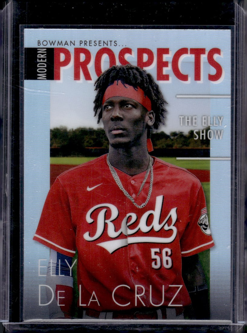 Elly De La Cruz Modern Prospects 2023 Bowman Chrome #MP-9 Cincinnati Reds: Bowman Baseball MLB Trading & Sports Cards, Sports Cards for Sale Near Me, World Series & Hall of Fame Players, SP, SSP, Chrome, 1st Bowman, Auction Memorabilia Lots Sold On Line