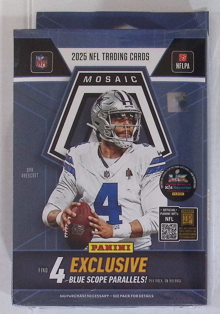 2025 Panini Mosaic Football HANGER BOX - Jaxson Dart, Cam Skattebo, Emeka Egbuka, Ashton Jeanty,: Panini Football NFL Trading & Sports Cards, Rookie Cards in this set are Ja' Marr Chase, Trevor Lawrence, Devonta Smith, Jaylen Waddle, Travis Etienne, Justin Fields, Sports Cards for Sale Near Me, Au