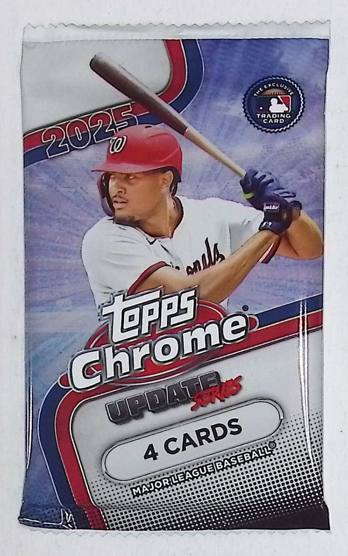 2025 Topps Chrome Update Series Baseball Cards BLASTER BOX PACK Sports Cards James Wood Rookie Card (1 of 1)