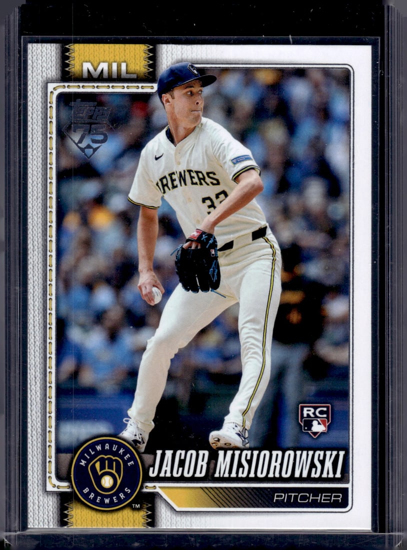 Jacob Misiorowski Rookie Card 2026 Topps #10 Milwaukee Brewers: Topps Baseball MLB Trading & Sports Cards, Sports Cards for Sale Near Me, World Series & Hall of Fame Players Memorabilia, Refractors, X-Fractors, Numbered, SP, SSP, Valuable Auction Memorabilia Lots 