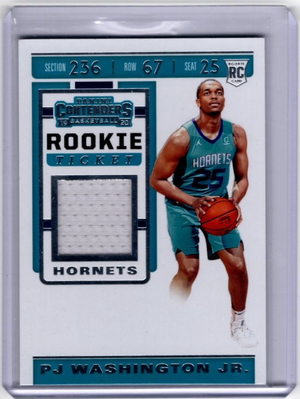 Pj Washington Jr. Rookie Patch 2019-20 Contenders #RTS-PJW: Panini Select, Prizm, Mosaic, Contenders, Revolution, Phoenix, NBA Hoops, Rookie NFL Sports Trading Cards, Silver, SP, SSP, Wave Prizms, Numbered Cards, Basketball sports Cards for Sale Near Me, NBA C