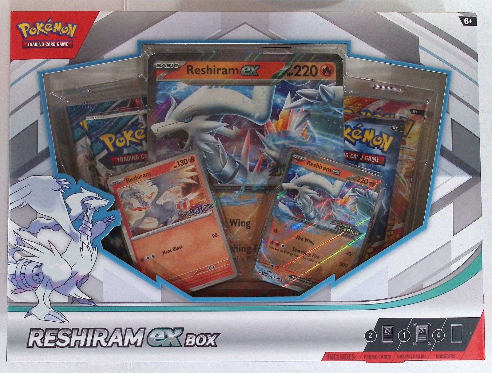 2025 Pokemon Reshiram ex Box: 4 Booster Packs ,2 Foil Promo Card Reshiram & ex, , 1 Oversize Foil: 2025 Pokemon Reshiram ex Box: 4 Booster Packs ,2 Foil Promo Card Reshiram & ex, , 1 Oversize Foil Card of Reshiram ex, & 1 Pokemon TCG Live Code Card.