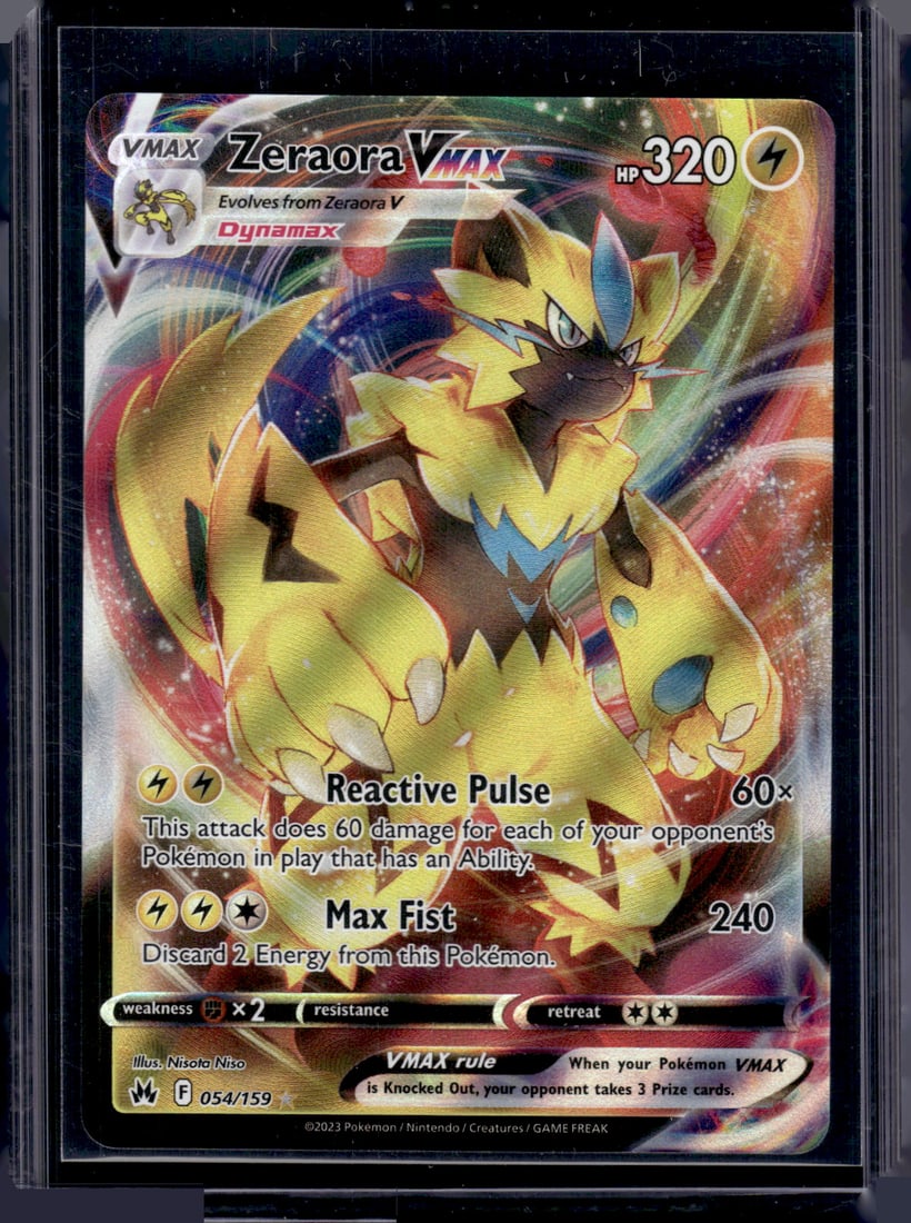 Pokemon Crown Zenith Zeraora VMax #54: Pokemon Trading Card Game Cards, Charizard, Pikachu, Mewtwo, Reverse Holo, Holo Rare, Secret Rare Cards, Full Art Cards, Eevee, Ultra Rare Card, Illustration Rare, Special Illustration Rare SIR