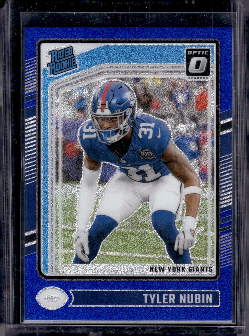 Tyler Nubin Rookie Card Blue Glitter SSP 2024 Donruss Optic #296 New York Giants: Donruss Optic Football NLF Trading & Sports Cards, Sports Cards for Sale Near Me, Valuable Memorabilia Auction Lots Sold On Line, SP, SSP