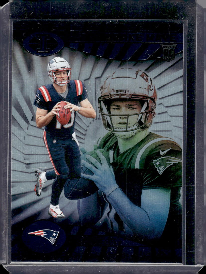 Drake Maye Rookie Card 2024 Illusions #59 New England Patriots: Panini Select, Prizm, Mosaic, Contenders, Zenith, Phoenix, Illusions, Absolute, Rookie NFL Sports Trading Cards, SP, SSP, Cards, Football Cards for Sale Near Me, Superbowl & Hall of Fame Player Cards,