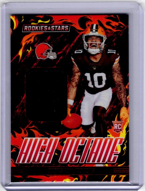 Quinshon Judkins Rookie Patch High Octane 2025 Rookies & Stars #HOM-QJS Browns: Panini Select, Prizm, Mosaic, Contenders, Zenith, Phoenix, Illusions, Absolute, Rookie NFL Sports Trading Cards, SP, SSP, Cards, Football Cards for Sale Near Me, Superbowl & Hall of Fame Player Cards,