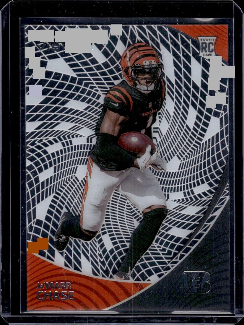 Ja'Marr Chase Rookie Card Acetate 2021 Chronicles Clear Vision #CVR-5 Bengals: Panini Select, Prizm, Mosaic, Contenders, Zenith, Phoenix, Illusions, Absolute, Rookie NFL Sports Trading Cards, SP, SSP, Cards, Football Cards for Sale Near Me, Superbowl & Hall of Fame Player Cards,