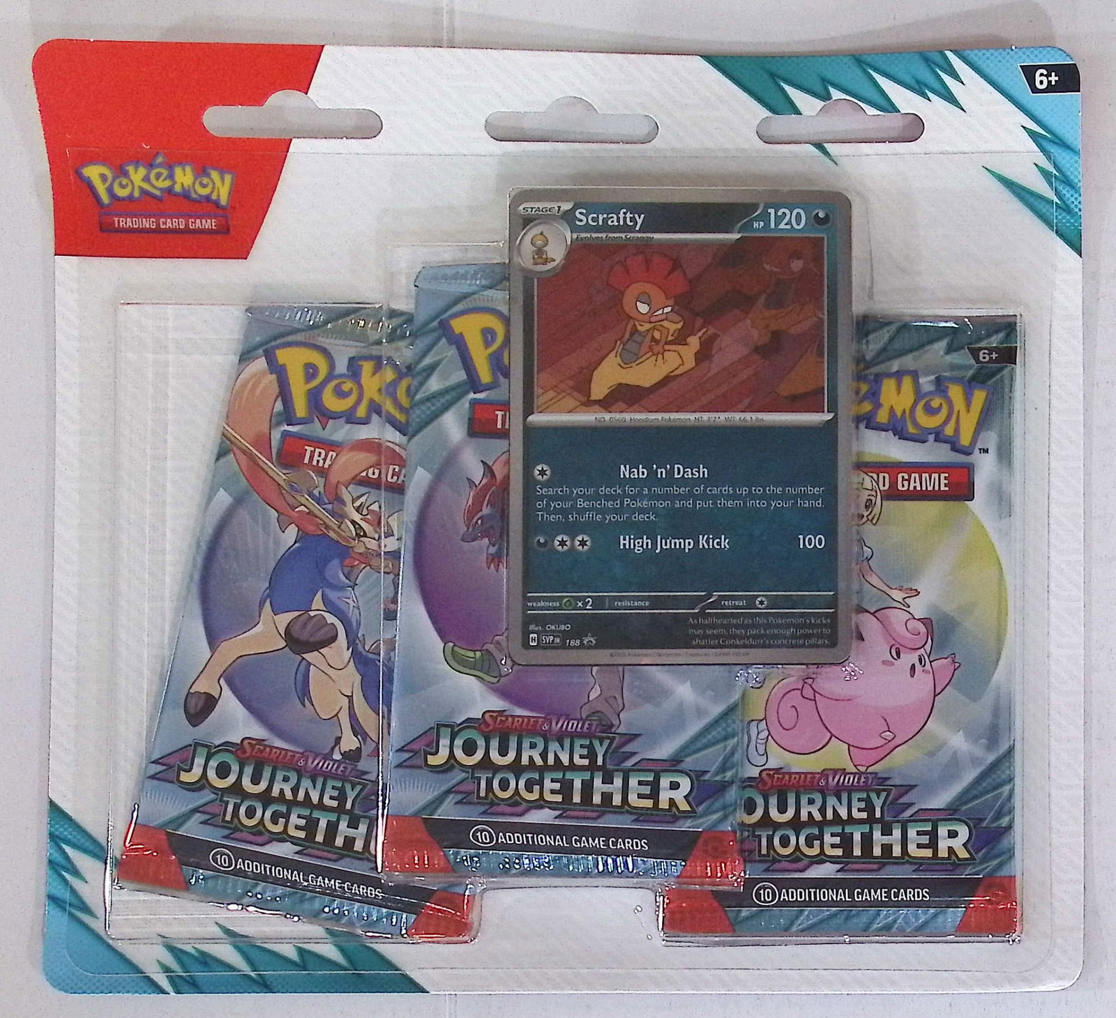 2025 Pokemon Journey Together Blister 3 Pack Blister Booster Pack Set: Pokemon Trading Card Game Cards, Charizard, Pikachu, Mewto, EX, Referse Holo, Holo Rare Cards, Secret Rare Cards, Full Art Cards, Evee, 3 Stars Ultra Rare Cards, Double Rare, Illustration Rare, Specia