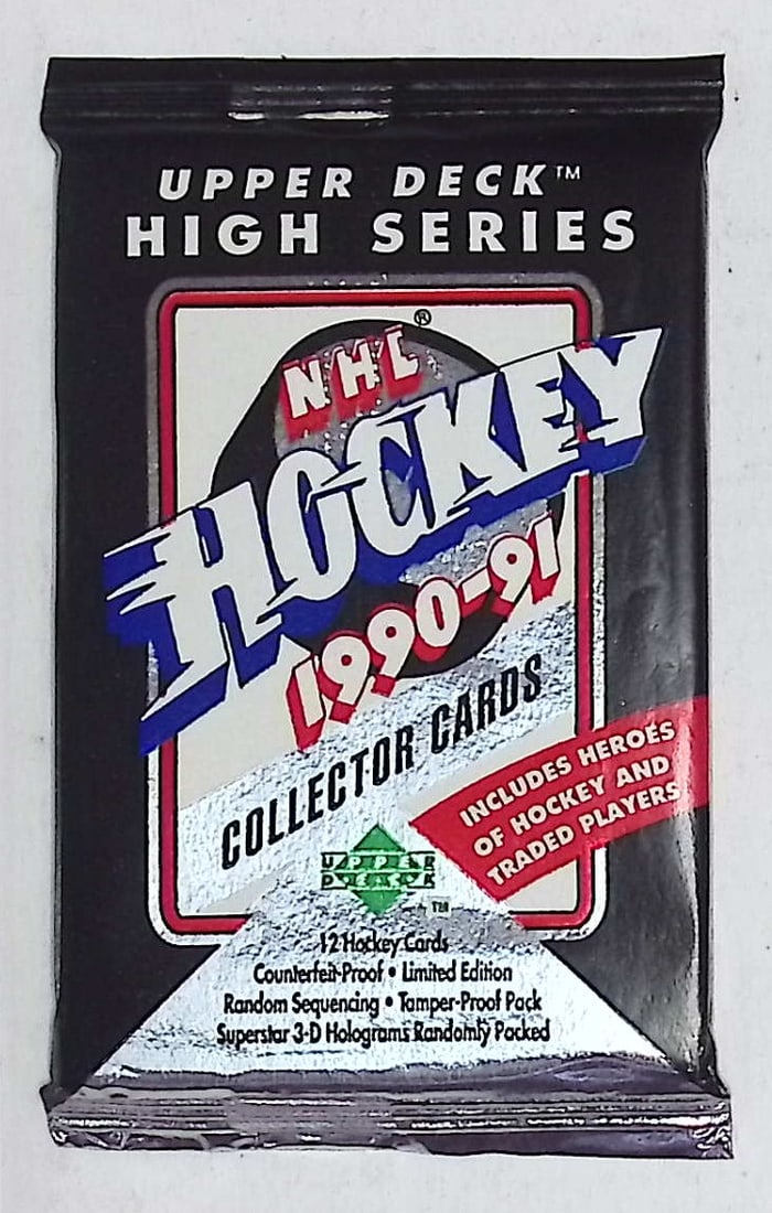 1990-91 Upper Deck High Series Vintage Hockey Card Retail Box Wax Pack (1 of 1)