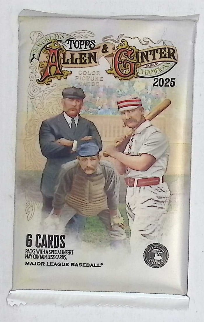 2025 Topps Allen & Ginter Baseball BLASTER BOX PACK - MLB Trading Cards: Factory Sealed Topps Baseball MLB Trading & Sports Cards, Rookie Cards in this set are James Wood, Dylan Crews, Speckled, SP, SSP, Variations, Autographs, Chrome, Refractors, Sports Cards for Sale Nea