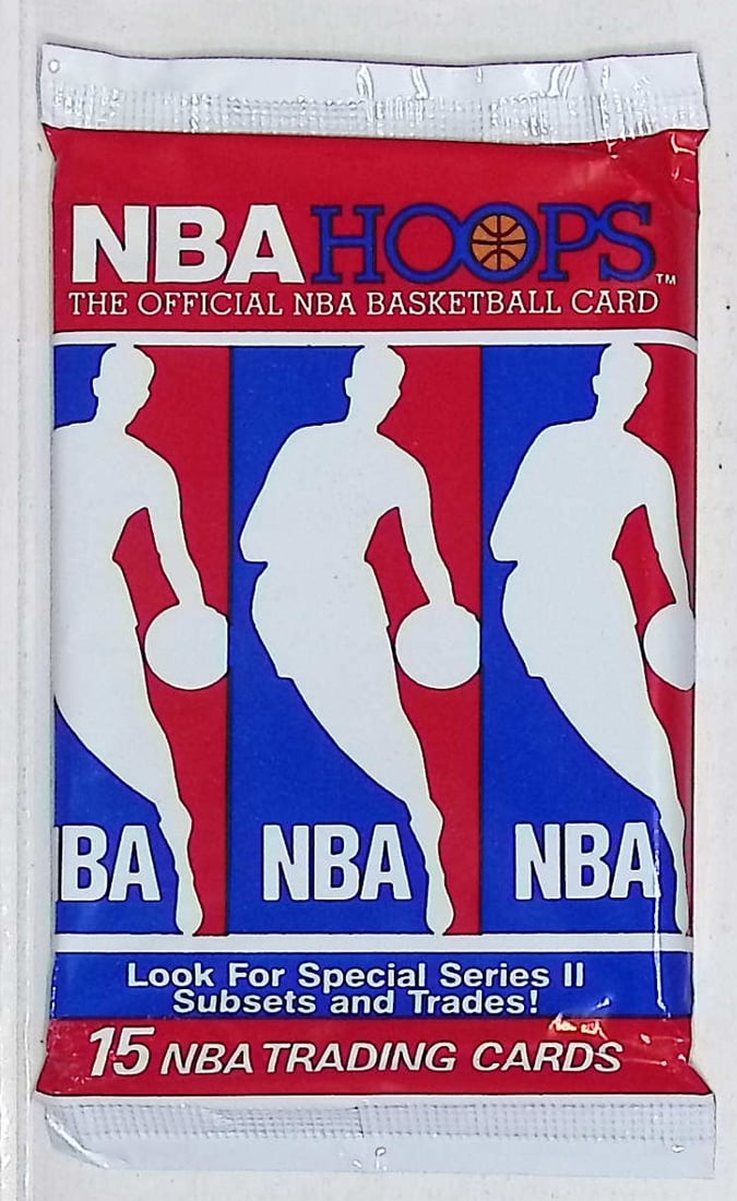 1990 NBA Hoops SERIES 2 Vintage Basketball Cards Retail Box Pack New Factory Sealed: Vintage Valuable Basketeball NBA Trading & Sports Cards Sold On Line, Michael Jordan, Chicago Bulls, David Robinson Rookie Card, Shawn Kemp Rookie Card, Magic Johnson, Larry Bird, Tim Hardaway RC, Old
