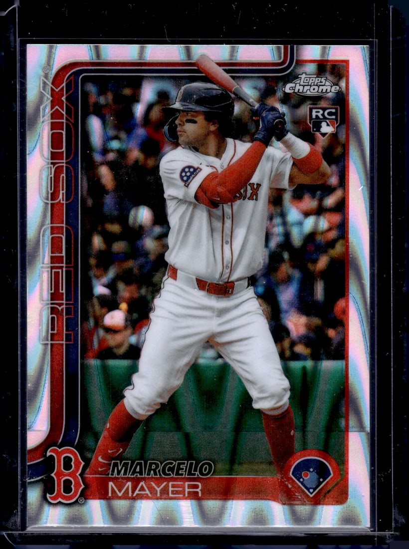 Marcelo Mayer Rookie Card Raywave Refractor 2025 Topps Chrome Update #USC9 Red Sox (1 of 2)