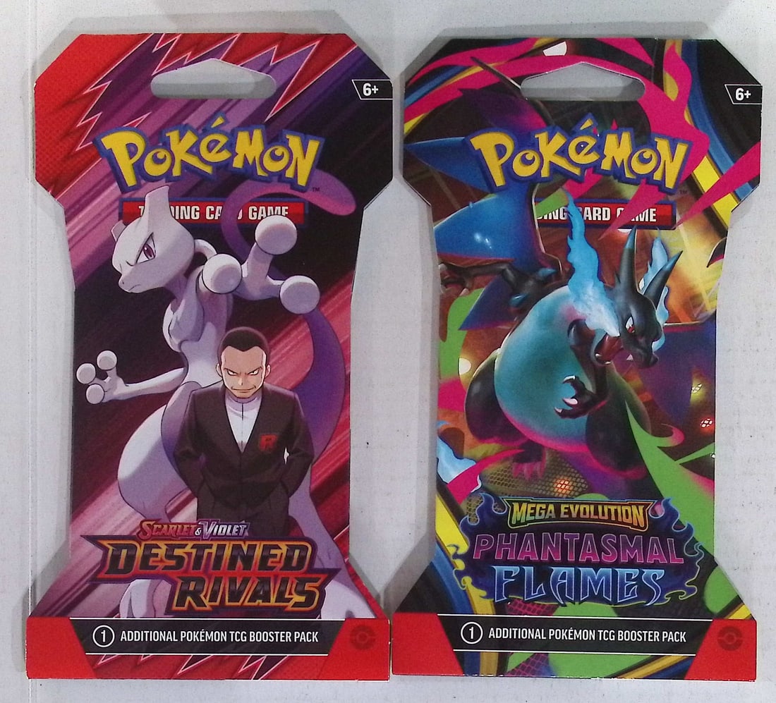 2 COUNT: 1 - 2025 Pokemon Destined Rivals Booster Pack & 1 - 2025 Phantasmal Flames Booster Pack (1 of 1)
