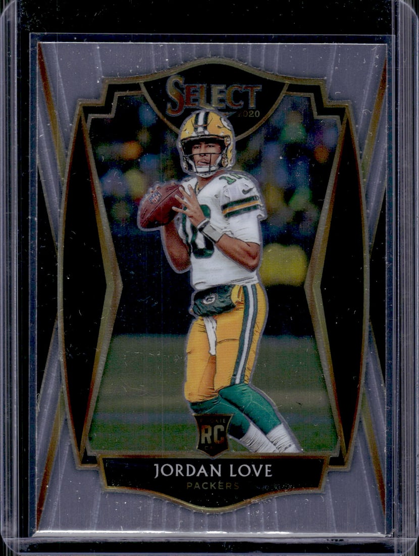 Jordan Love Rookie Card 2020 Select #147 Green Bay Packers: Panini Select, Prizm, Mosaic, Contenders, Zenith, Phoenix, Illusions, Absolute, Rookie NFL Sports Trading Cards, SP, SSP, Cards, Football Cards for Sale Near Me, Superbowl & Hall of Fame Player