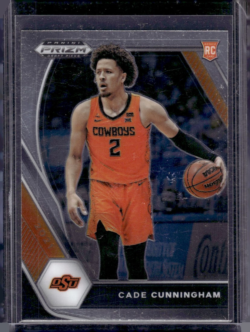 Cade Cunningham Rookie Card 2021 Prizm Draft Picks #1 Oklahoma State, Detroit Pistons: Panini Select, Prizm, Mosaic, Contenders, Revolution, Phoenix, NBA Hoops, Rookie NFL Sports Trading Cards, Silver, SP, SSP, Wave Prizms, Numbered Cards, Basketball sports Cards for Sale Near Me, NBA C