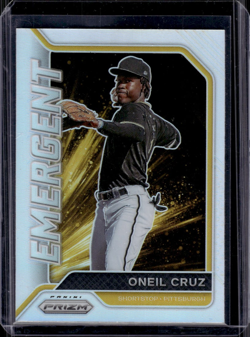 ONeil Cruz Rookie Card Emergent Silver Prizm 2021 Panini Prizm #EM9 Pittsburgh Pirates: Panini Baseball MLB Trading & Sports Cards, Sports Cards for Sale Near Me, Prizm, Mosaic, Select, SP, SSP, Auction Memorabilia Lots for Sale On Line, World Series & Hall of Fame Players