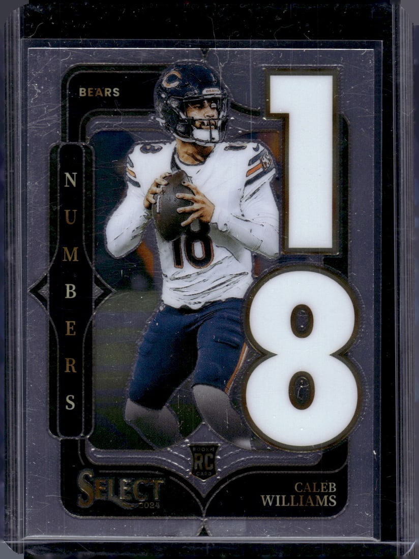 Caleb Williams Rookie Card Numbers 2024 Select #19 Chicago Bears: Panini Select, Prizm, Mosaic, Contenders, Zenith, Phoenix, Illusions, Absolute, Rookie NFL Sports Trading Cards, SP, SSP, Cards, Football Cards for Sale Near Me, Superbowl & Hall of Fame Player Cards,