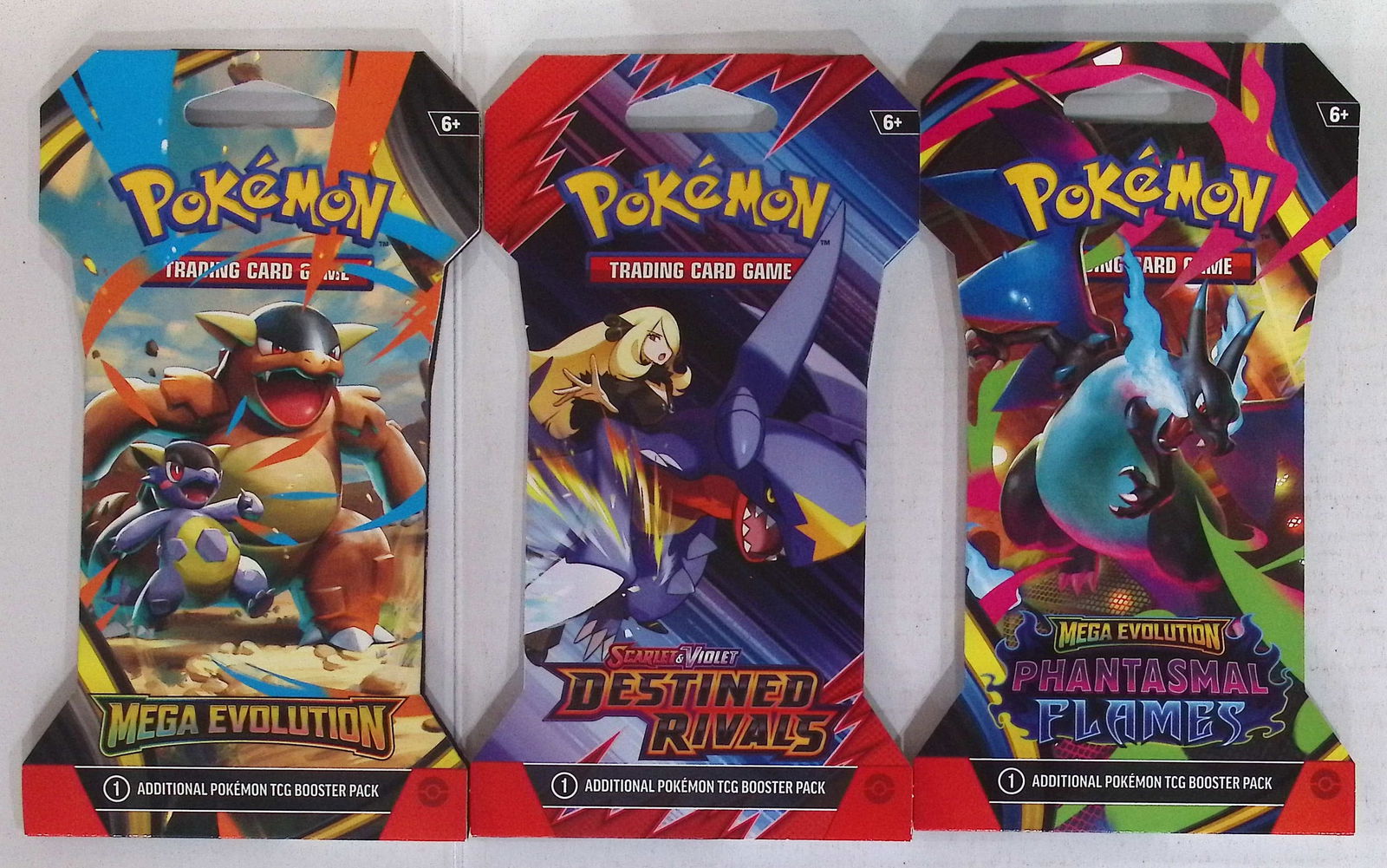 3 COUNT: 1 - Pokemon Mega Evolution, 1 - Destined Rivals, & 1 - PHANTASMAL FLAMES BOOSTER PACK (1 of 1)