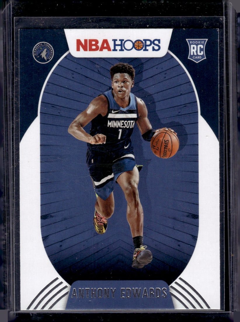 Anthony Edwards Rookie Card 2020-21 NBA Hoops #216 Minnesota Timberwolves (1 of 2)
