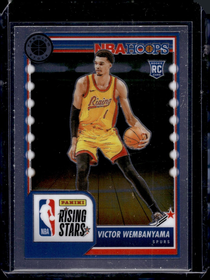 Victor Wembanyama Rookie Card Rising Stars 2023-24 Premium Stock #282 Spurs: Panini Select, Prizm, Mosaic, Contenders, Revolution, Phoenix, NBA Hoops, Rookie NFL Sports Trading Cards, Silver, SP, SSP, Wave Prizms, Numbered Cards, Basketball sports Cards for Sale Near Me, NBA C