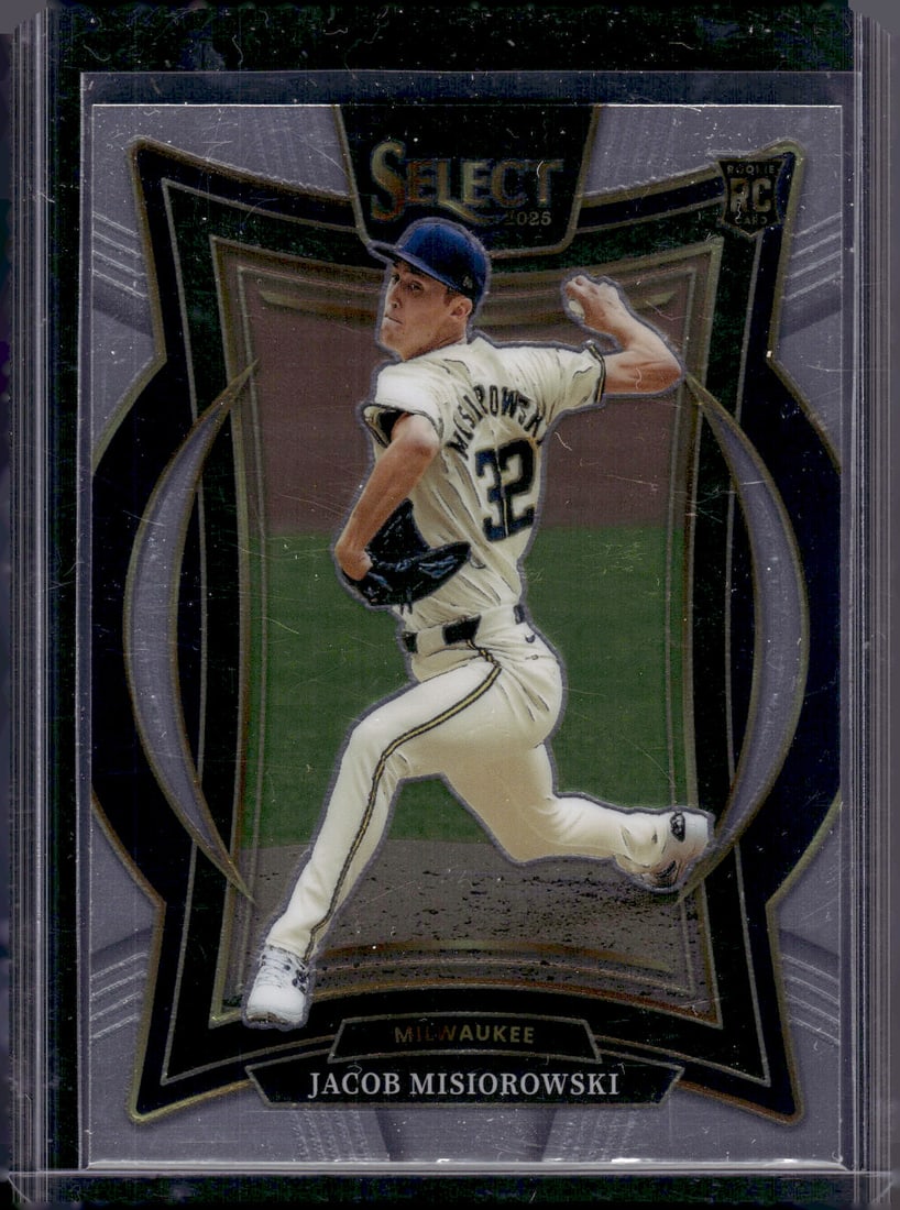 Jacob Misiorowski Rookie Card 2025 Select #79 Milwaukee Brewers: Panini Baseball MLB Trading & Sports Cards, Sports Cards for Sale Near Me, Prizm, Mosaic, Select, SP, SSP, Auction Memorabilia Lots for Sale On Line, World Series & Hall of Fame Players
