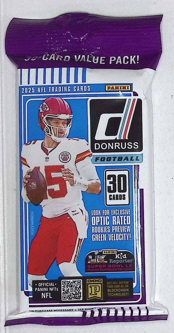 2025 Donruss Football HANGER VALUE FAT PACK - Cam Ward, Emeka Egbuka, Ashton Jeanty, Travis Hunter,: Donruss Football NFL Trading & Sports Cards, Rookie Cards in this set are Cam Ward, Emeka Egbuka, Ashton Jeanty, Travis Hunter, Omarion Hampton, Rated Rookie, Downtown SSP, Sports Cards for Sale Near