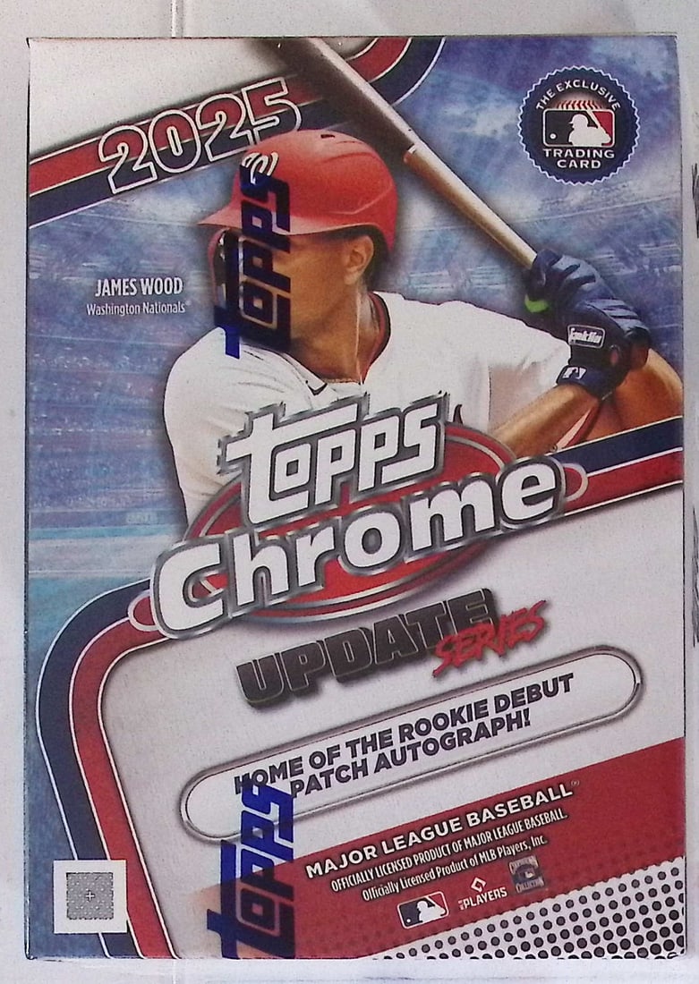 2025 Topps Chrome Update Series Baseball Cards BLASTER BOX Sports Cards James Wood Rookie Card: Factory Sealed Topps Baseball MLB Trading & Sports Cards, Rookie Cards in this set are James Wood, Dylan Crews, Speckled, SP, SSP, Variations, Autographs, Chrome, Refractors, Sports Cards for Sale
