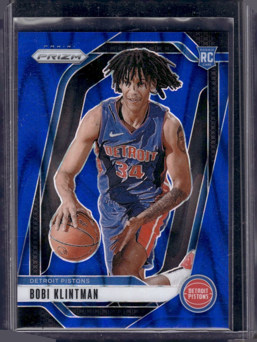 Bobi Klintman Rookie Card Blue Seismic /99 2024-25 Panini Prizm #266 Pistons (1 of 2)