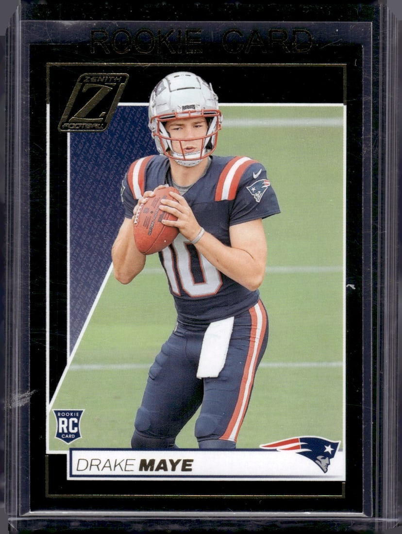 Drake Maye Rookie Card 2024 Panini Zenith #129 New England Patriots: Panini Select, Prizm, Mosaic, Contenders, Zenith, Phoenix, Illusions, Absolute, Rookie NFL Sports Trading Cards, SP, SSP, Cards, Football Cards for Sale Near Me, Superbowl & Hall of Fame Player Cards,