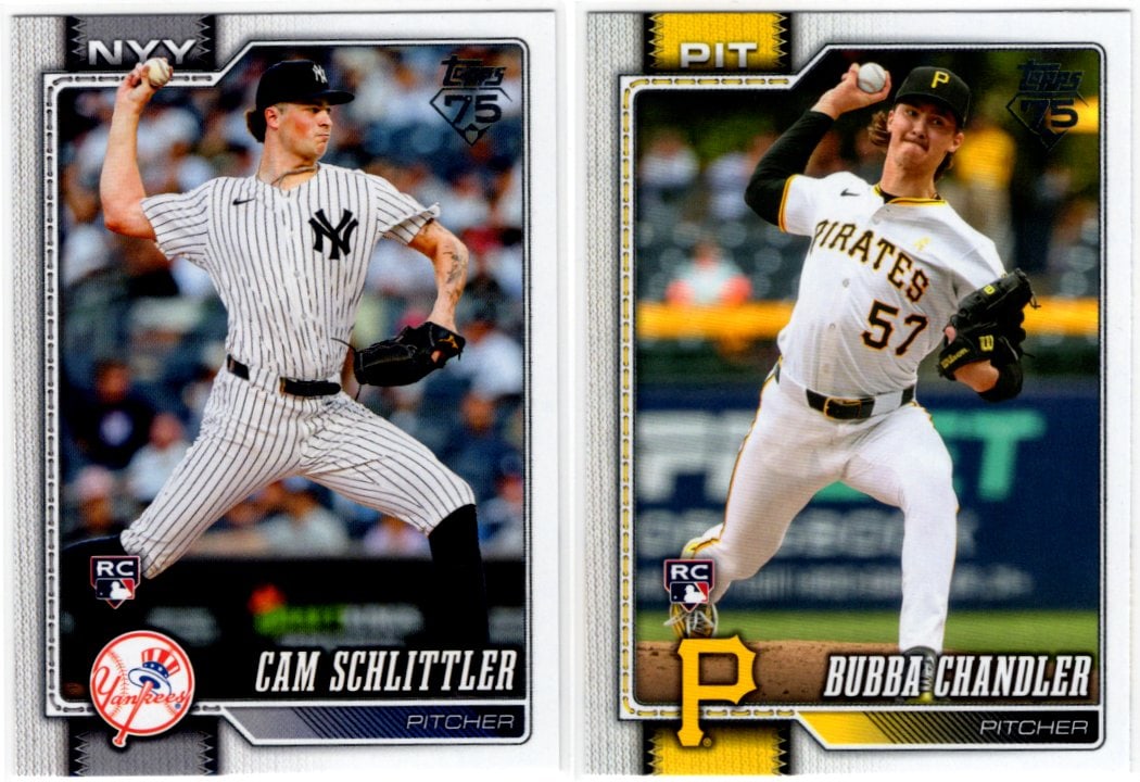 Lot of 2 2026 Topps MLB Rookie Cards. Cam Schlitter #111 & Bubba Chandler #283 (1 of 2)