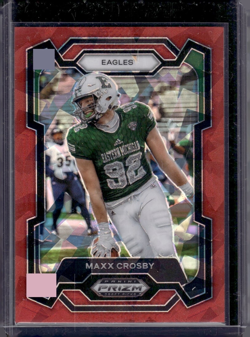 Maxx Crosby Red Ice Prizm 2024 Prizm Draft Picks #68 Raiders, Eastern Michigan: Panini Select, Prizm, Mosaic, Contenders, Zenith, Phoenix, Illusions, Absolute, Rookie NFL Sports Trading Cards, SP, SSP, Cards, Football Cards for Sale Near Me, Superbowl & Hall of Fame Player Cards,