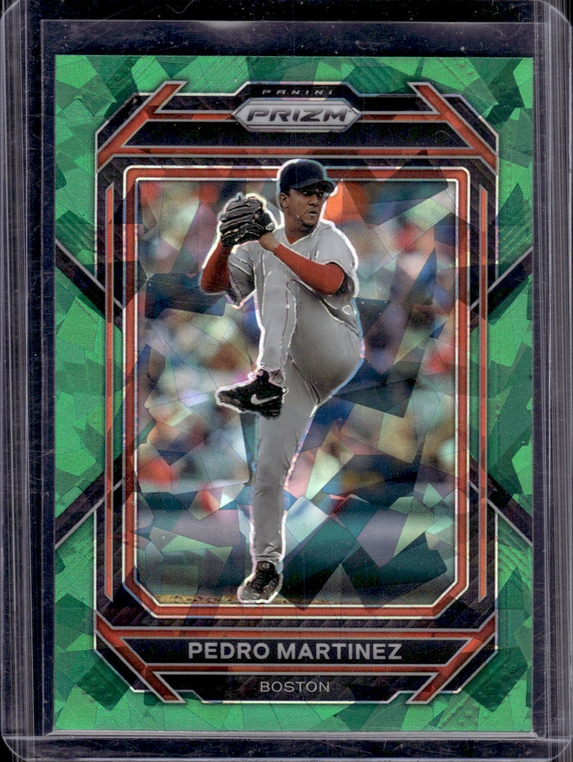 Pedro Martinez Green Cracked Ice 2023 Panini Prizm #202 Boston Red Sox: Panini Baseball MLB Trading & Sports Cards, Sports Cards for Sale Near Me, Prizm, Mosaic, Select, SP, SSP, Auction Memorabilia Lots for Sale On Line, World Series & Hall of Fame Players