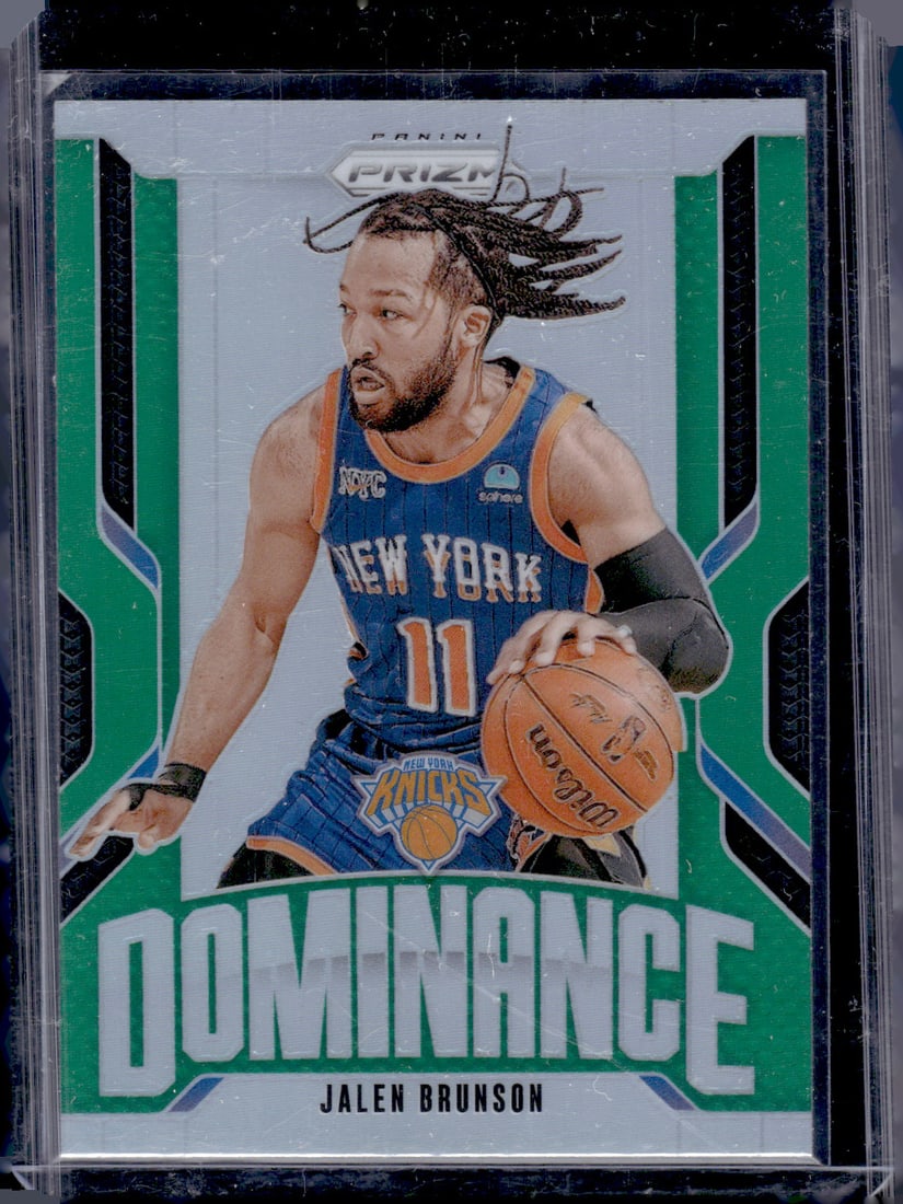 Jalen Brunson Dominance Green Prizm 2024-25 Panini Prizm #17 New York Knicks: Panini Select, Prizm, Mosaic, Contenders, Revolution, Phoenix, NBA Hoops, Rookie NFL Sports Trading Cards, Silver, SP, SSP, Wave Prizms, Numbered Cards, Basketball sports Cards for Sale Near Me, NBA C