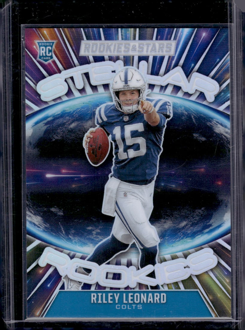 Riley Leonard Stellar Rookies Silver Prizm 2025 Rookies & Stars #6 Colts, Notre Dame: Panini Select, Prizm, Mosaic, Contenders, Zenith, Phoenix, Illusions, Absolute, Rookie NFL Sports Trading Cards, SP, SSP, Cards, Football Cards for Sale Near Me, Superbowl & Hall of Fame Player Cards,