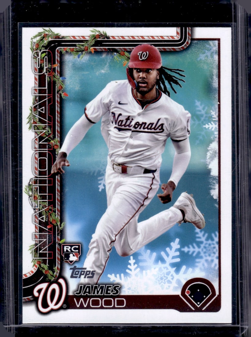 James Wood Rookie Card 2025 Topps Holdiay #H94 Washington Nationals: Topps Baseball MLB Trading & Sports Cards, Sports Cards for Sale Near Me, World Series & Hall of Fame Players Memorabilia, Refractors, X-Fractors, Numbered, SP, SSP, Valuable Auction Memorabilia Lots 