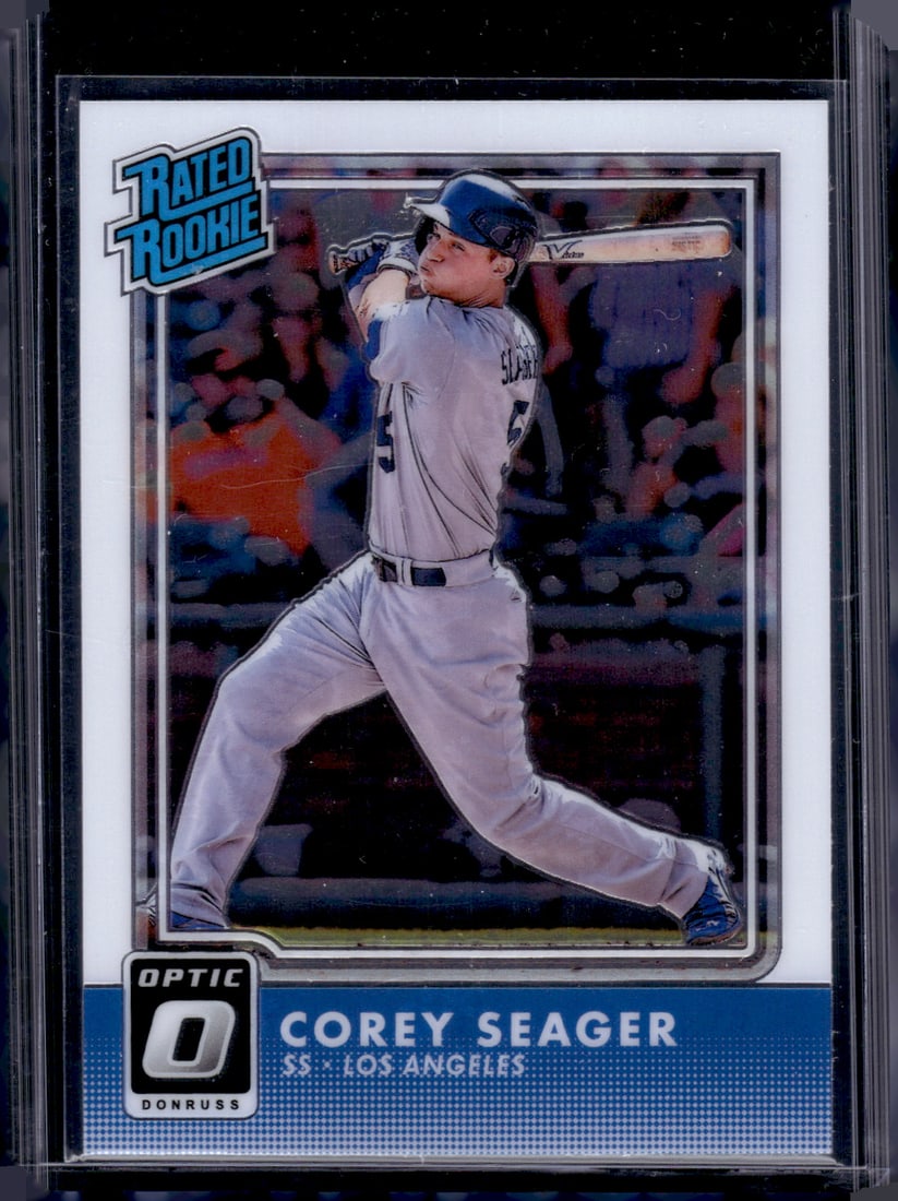 Corey Seager Rookie Card 2016 Donruss Optic #32: Panini Baseball MLB Trading & Sports Cards, Sports Cards for Sale Near Me, Prizm, Mosaic, Select, SP, SSP, Auction Memorabilia Lots for Sale On Line, World Series & Hall of Fame Players
