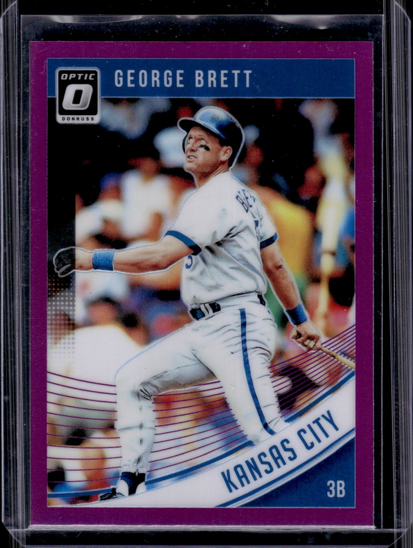 George Brett Purple Prizm 2018 Donruss Optic #97 Kansas City Royals: Panini Baseball MLB Trading & Sports Cards, Sports Cards for Sale Near Me, Prizm, Mosaic, Select, SP, SSP, Auction Memorabilia Lots for Sale On Line, World Series & Hall of Fame Players