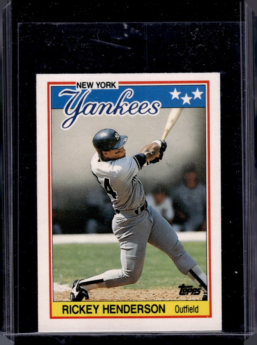 Rickey Henderson 1988 Topps UK Mini #31 Yankees, A's: Topps Baseball MLB Trading & Sports Cards, Sports Cards for Sale Near Me, World Series & Hall of Fame Players Memorabilia, Refractors, X-Fractors, Numbered, SP, SSP, Valuable Auction Memorabilia Lots 