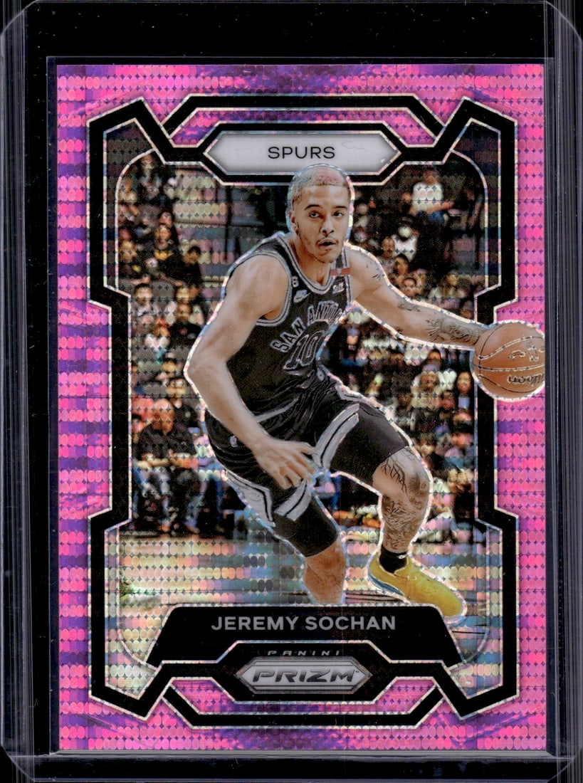 Jeremy Sochan Pink Pulsar /42 2023-24 Panini Prizm #122 Spurs (1 of 2)