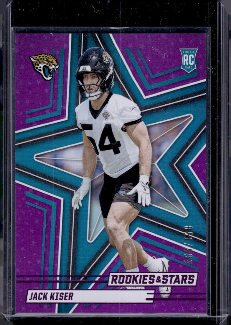 Jack Kiser Rookie Card Purple /999 2025 Rookies & Stars #129 Jaguars: Panini Select, Prizm, Mosaic, Contenders, Zenith, Phoenix, Illusions, Absolute, Rookie NFL Sports Trading Cards, SP, SSP, Cards, Football Cards for Sale Near Me, Superbowl & Hall of Fame Player Cards,