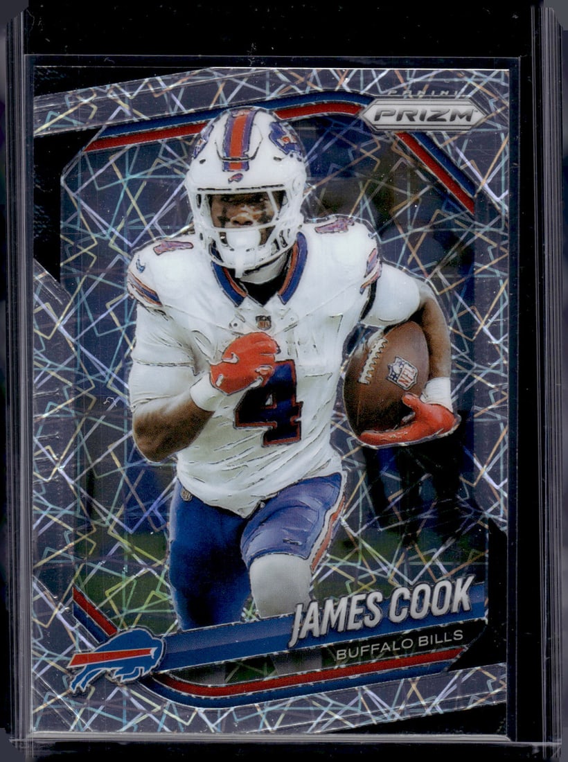 James Cook Lazer Prizm 2025 Panini Prizm #27 Buffalo Bills: Panini Select, Prizm, Mosaic, Contenders, Zenith, Phoenix, Illusions, Absolute, Rookie NFL Sports Trading Cards, SP, SSP, Cards, Football Cards for Sale Near Me, Superbowl & Hall of Fame Player Cards,