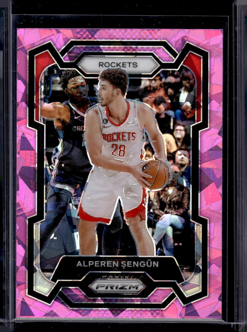 Aleperen Sengun Pink Cracked Ice 2023-24 Prizm #20 Houston Rockets (1 of 2)