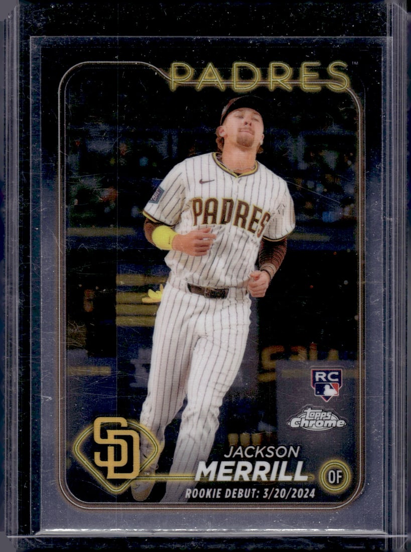 Jackson Merrill Rookie Card 2024 Topps Chrome Update #USC57 San Diego Padres: Topps Baseball MLB Trading & Sports Cards, Sports Cards for Sale Near Me, World Series & Hall of Fame Players Memorabilia, Refractors, X-Fractors, Numbered, SP, SSP, Valuable Auction Memorabilia Lots 
